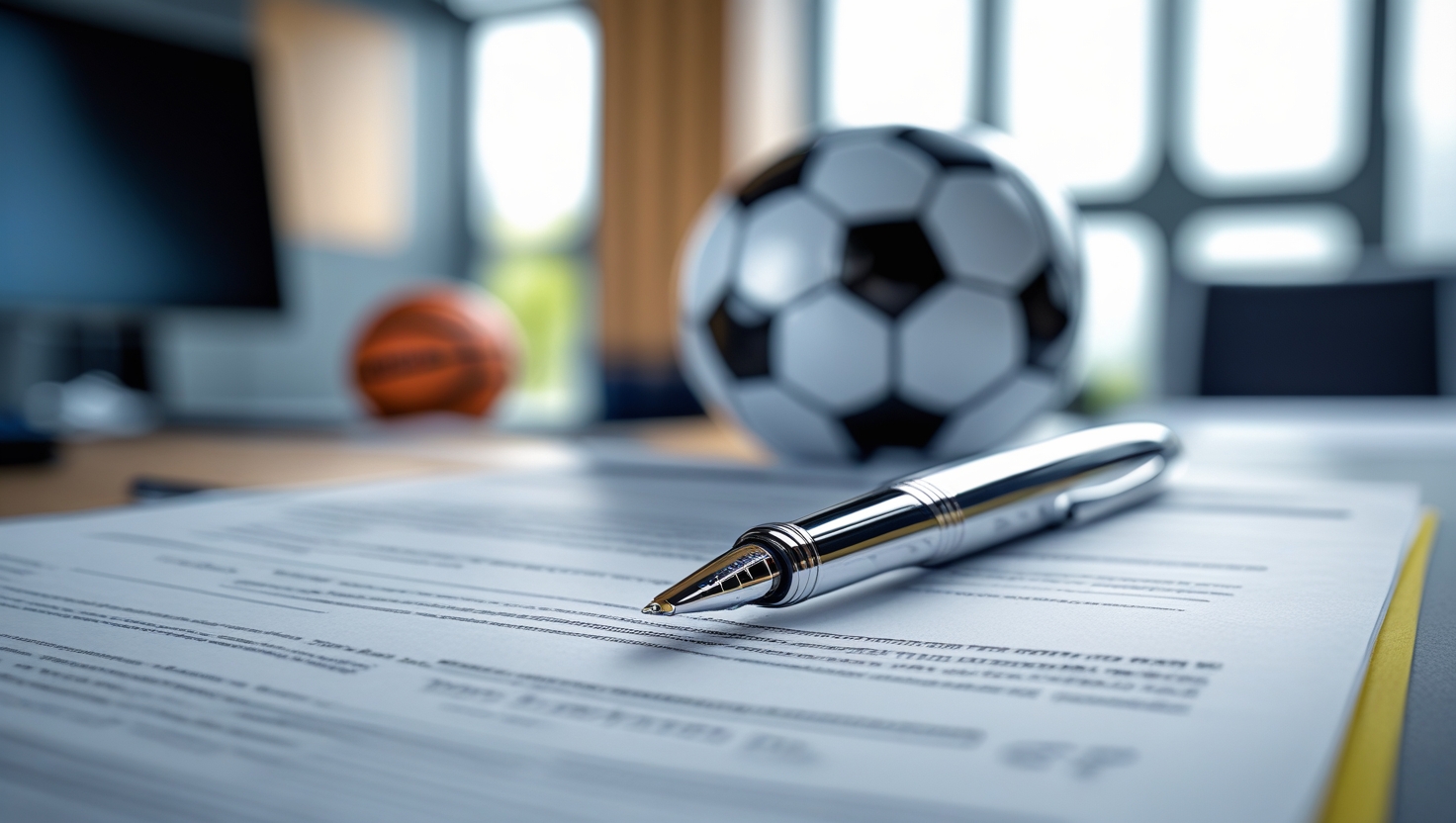 Advogado desportivo planejando a estratégia para uma carreira de sucesso.